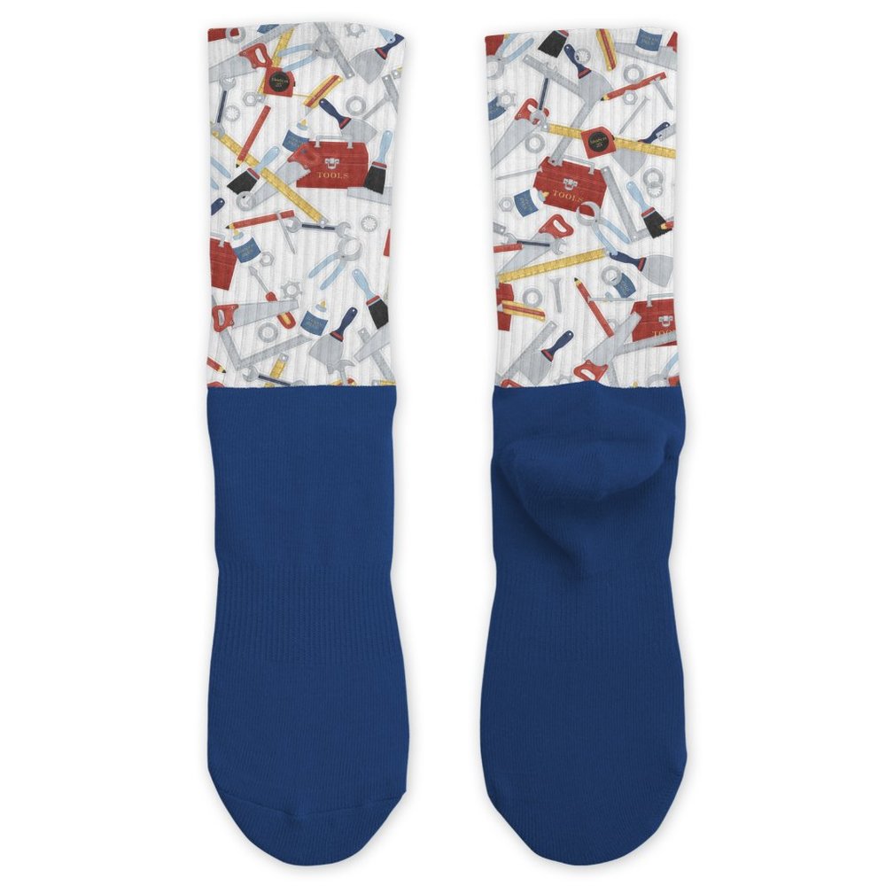Father's Day Dad Tool Time Garage Mr Fix It Design Cotton Athletic Socks